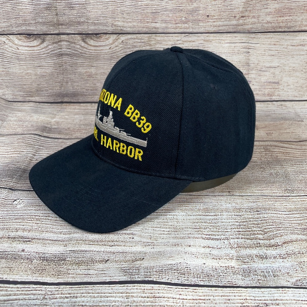 USS Arizona BB39 - Pearl Harbor - Embroidered StrapBack Cap NWT